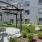 Courtyard with tables and chairs